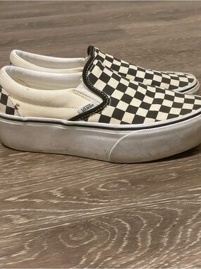 Vans Checkerboard Slip-On Sneakers - Black & White